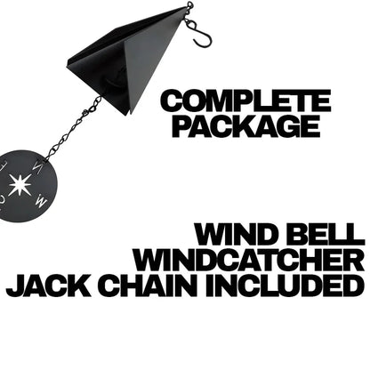 Nautical Compass Wind Bell with Triangle Design and Three Tones for Patio and Garden