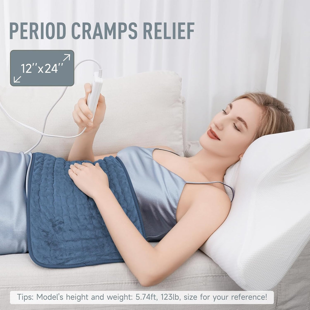 Electric Heating Pad 24x12 with Auto Shutoff Timer and Six Heat Settings