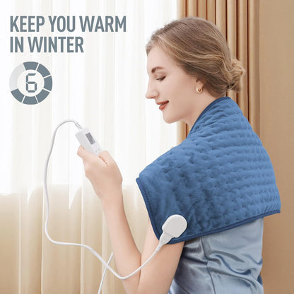 Electric Heating Pad 24x12 with Auto Shutoff Timer and Six Heat Settings
