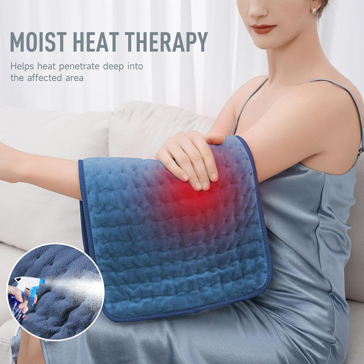 Electric Heating Pad 24x12 with Auto Shutoff Timer and Six Heat Settings