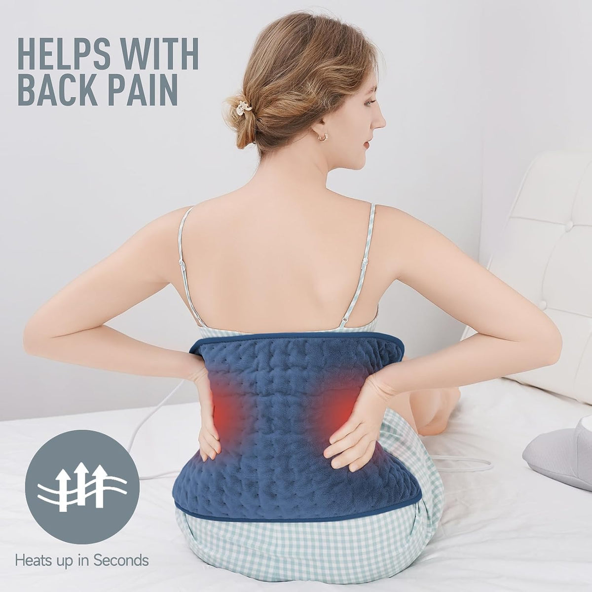 Electric Heating Pad 24x12 with Auto Shutoff Timer and Six Heat Settings