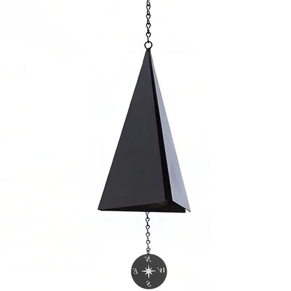 Nautical Compass Wind Bell with Triangle Design and Three Tones for Patio and Garden