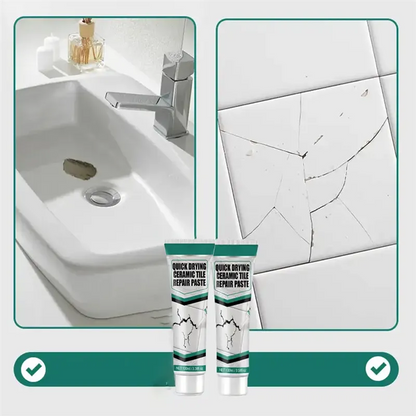 Tile Repair Paste Kit with Spatula and Sandpaper for Chips and Cracks