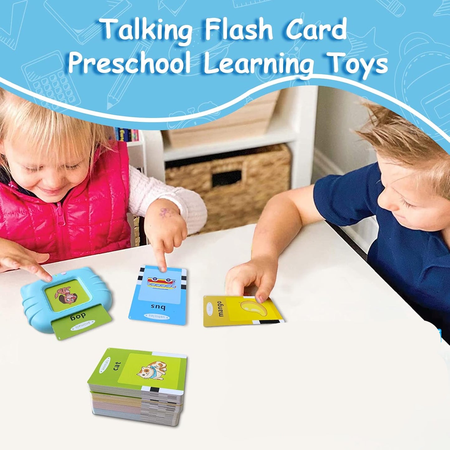 Audio Flash Card Reader with 224 Words and Repeat Function