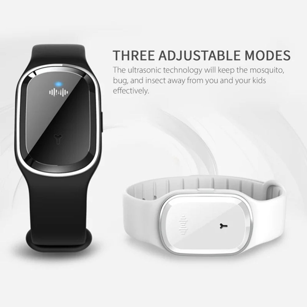 Ultrasonic Mosquito Repellent Bracelet with Three Intensity Modes and 130-Hour Battery