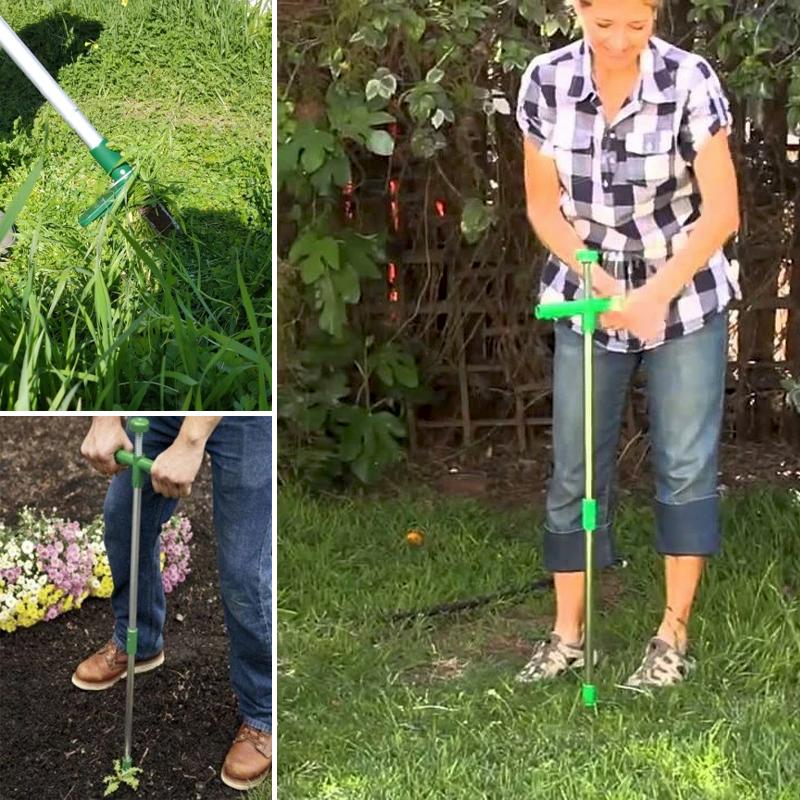 Standing Weed Puller with Triple Steel Claws and Foot Pedal