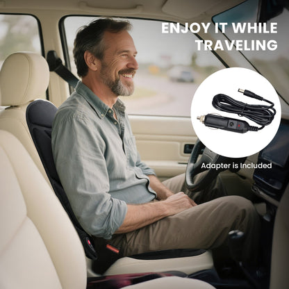 Vibrating Massage Cushion with Dual Zone Heat and 5 Motors for Home Office Car
