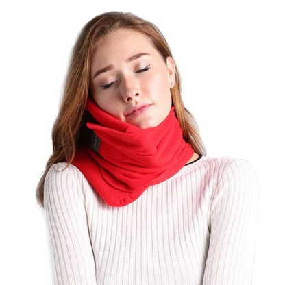 Microbead Travel Pillow in Polyester and Cotton with a Built In Smartphone Cradle in Five Colors