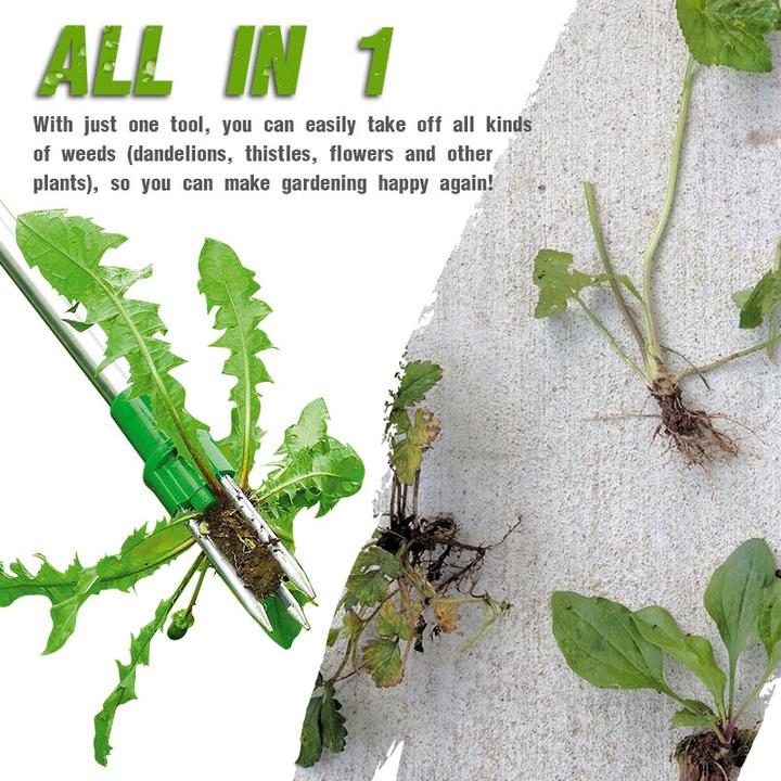 Standing Weed Puller with Triple Steel Claws and Foot Pedal