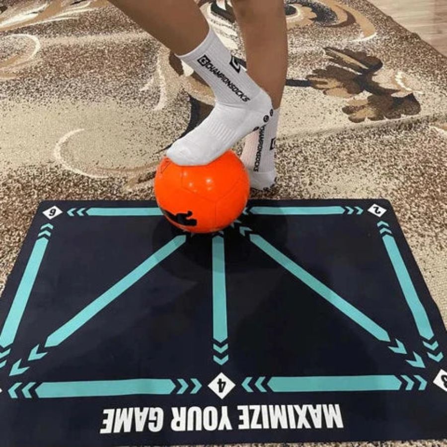 Soccer Training Mat with Video Program and Grip Socks for Youth Skill Development