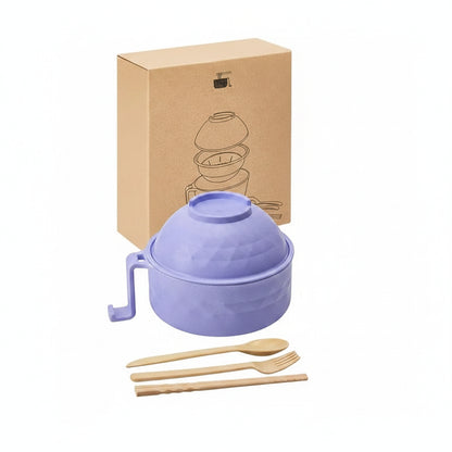 6PC/Set Microwave Ramen Bowl Set, Ramen Noodle Cooker with Lid & Handle,Perfect for Home, Office, Dorm, or College Tableware allveramart