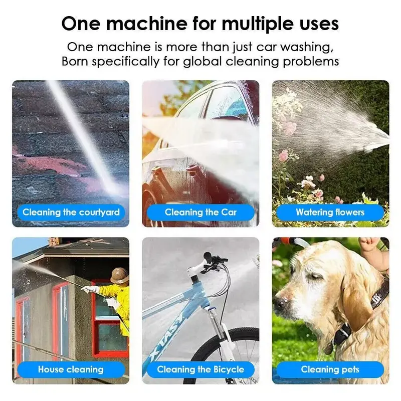 Dazone Electric Car Washing Machine 380 PSI 21V Portable Cordless High Pressure Water Gun Car Washer Cleaner 2 Replaceable 24V Batteries with 12000mAh Capacity allveramart