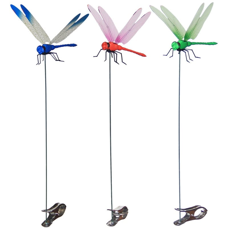 Realistic Dragonfly Clip with Metal Clasp and Wing Shimmer for Mosquito Deterrent