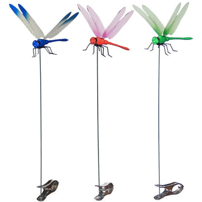 Realistic Dragonfly Clip with Metal Clasp and Wing Shimmer for Mosquito Deterrent