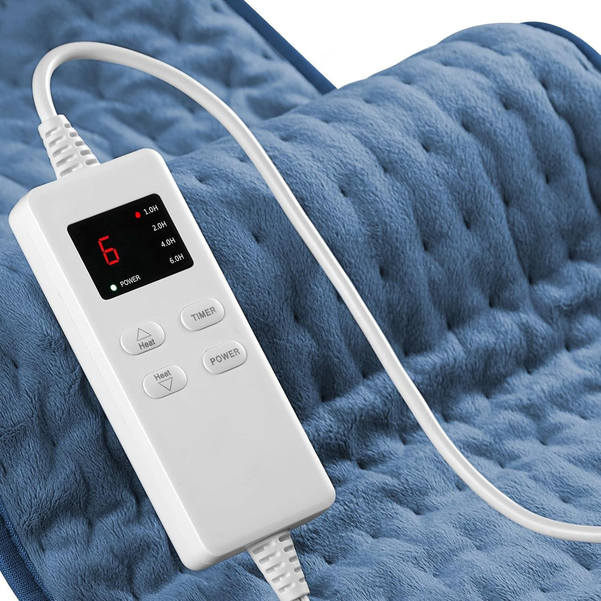 Electric Heating Pad 24x12 with Auto Shutoff Timer and Six Heat Settings
