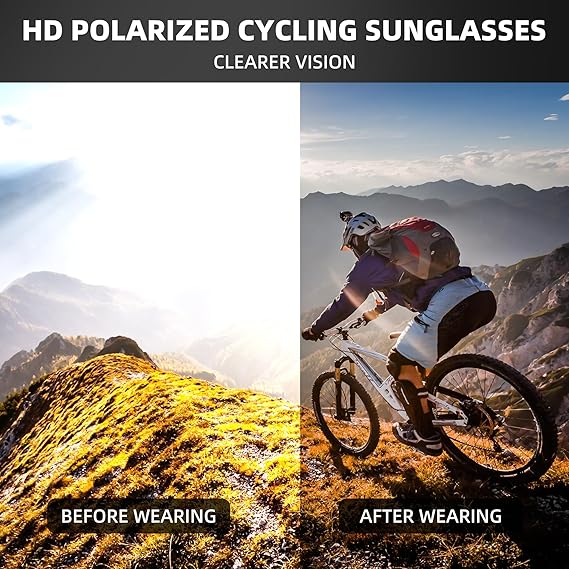 Photochromic Sports Sunglasses with UV Protection and Gray Tint, Unisex All Vera Mart