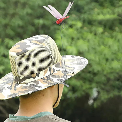 Realistic Dragonfly Clip with Metal Clasp and Wing Shimmer for Mosquito Deterrent