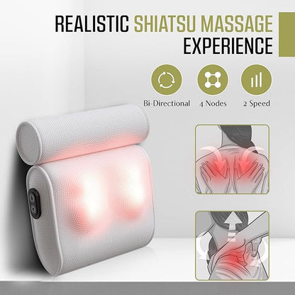Massaging Bath Pillow with Strong Suction Cups for Head Neck and Shoulder Support