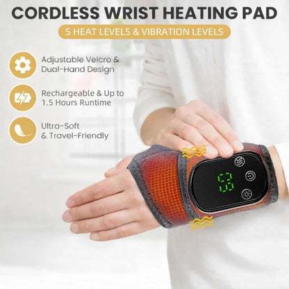 Wrist Massage Wrap with Heat and Vibration, Rechargeable