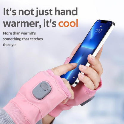 Heated Fingerless Gloves with Type C Charging and Three Temperature Settings in Black or Pink