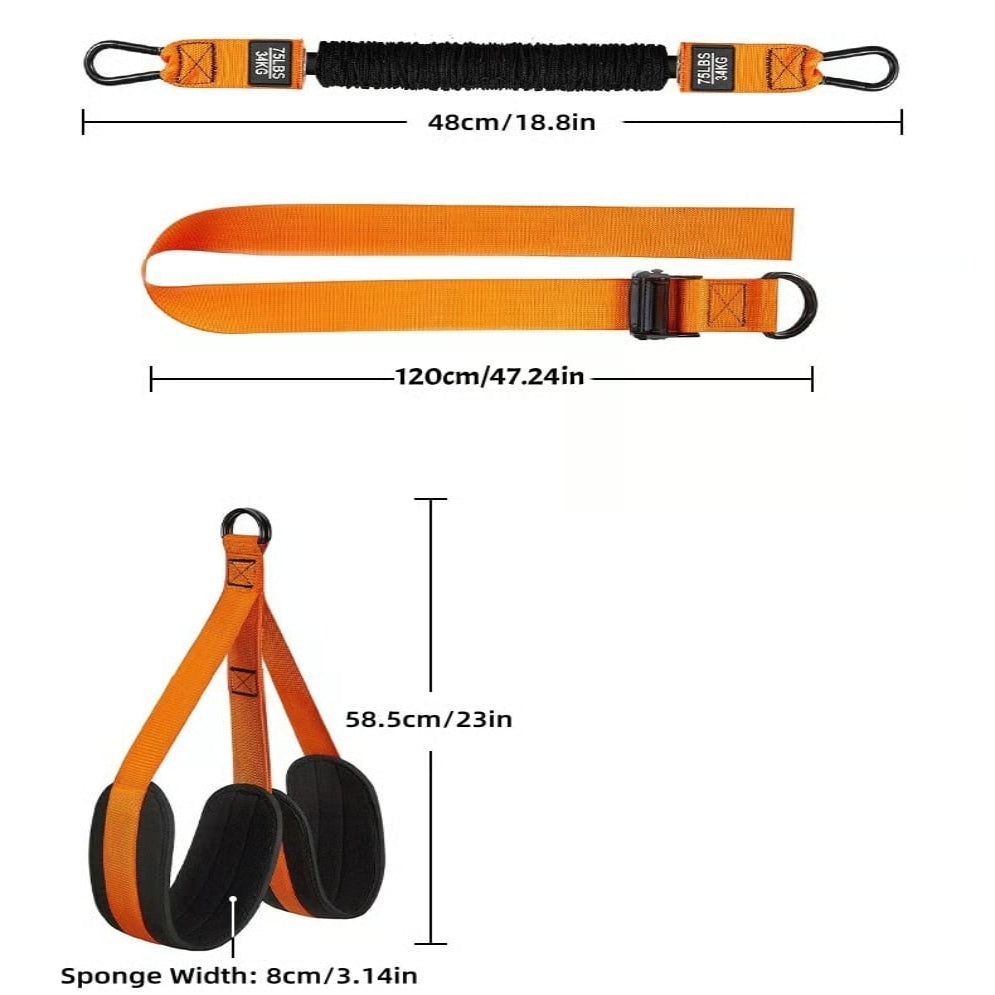 Pull Up Assist Band with Double Foot Loops and Adjustable Straps