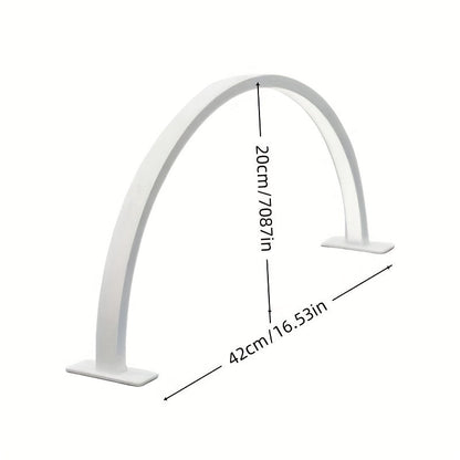 Adjustable LED Desk Lamp with Crescent Metal Frame and Color Temperature Control