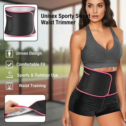 Sports Waist Trainer, Unisex Sweat Waist Trainer, Comfortable Sauna Sweat Belt, Fitness Waist Trainer, Waist Trimmer Cincher, Exercise Waistband, Workout Waistband, Sporty Waist Slimmer, Sports & Outdoor Accessories allveramart