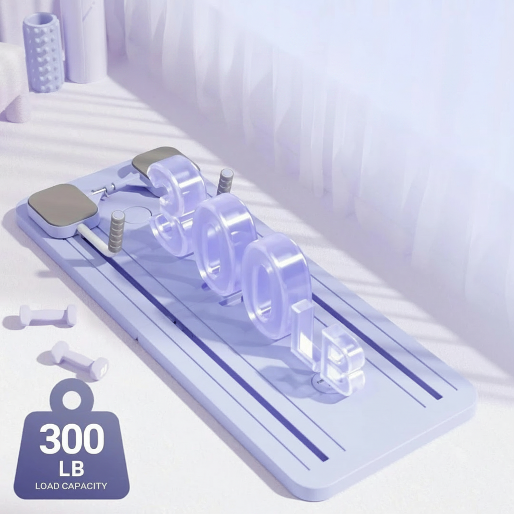 Portable Folding Balance Board with Resistance Bands for Home Pilates Training