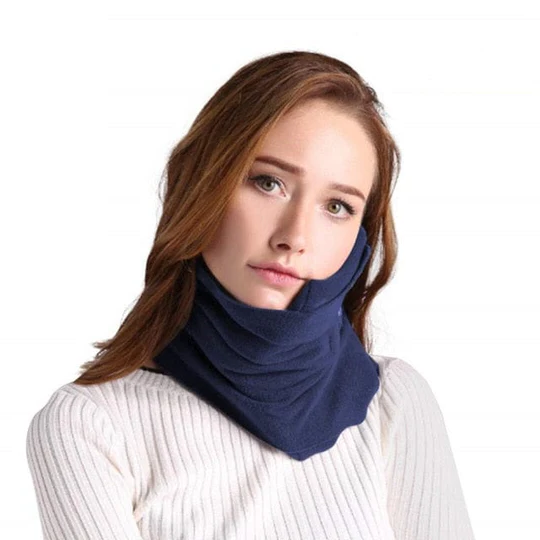 Microbead Travel Pillow in Polyester and Cotton with a Built In Smartphone Cradle in Five Colors