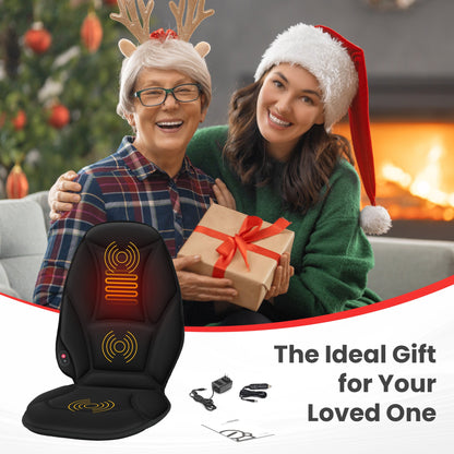 Vibrating Massage Cushion with Dual Zone Heat and 5 Motors for Home Office Car
