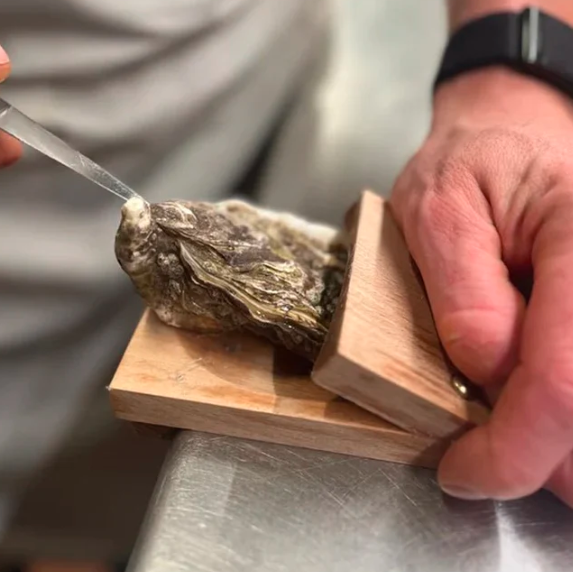 Wood Oyster Shucking Clamp for Quick and Secure Oyster Opening