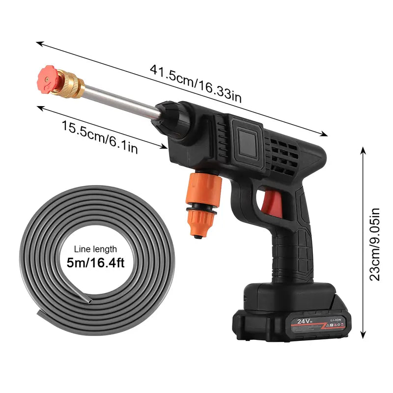 Dazone Electric Car Washing Machine 380 PSI 21V Portable Cordless High Pressure Water Gun Car Washer Cleaner 2 Replaceable 24V Batteries with 12000mAh Capacity allveramart