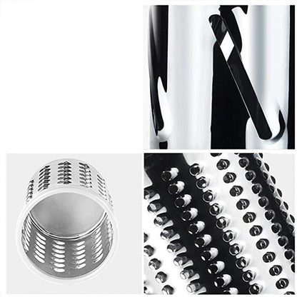 Rotary Vegetable Grater with Hand Crank and Three Interchangeable Blades