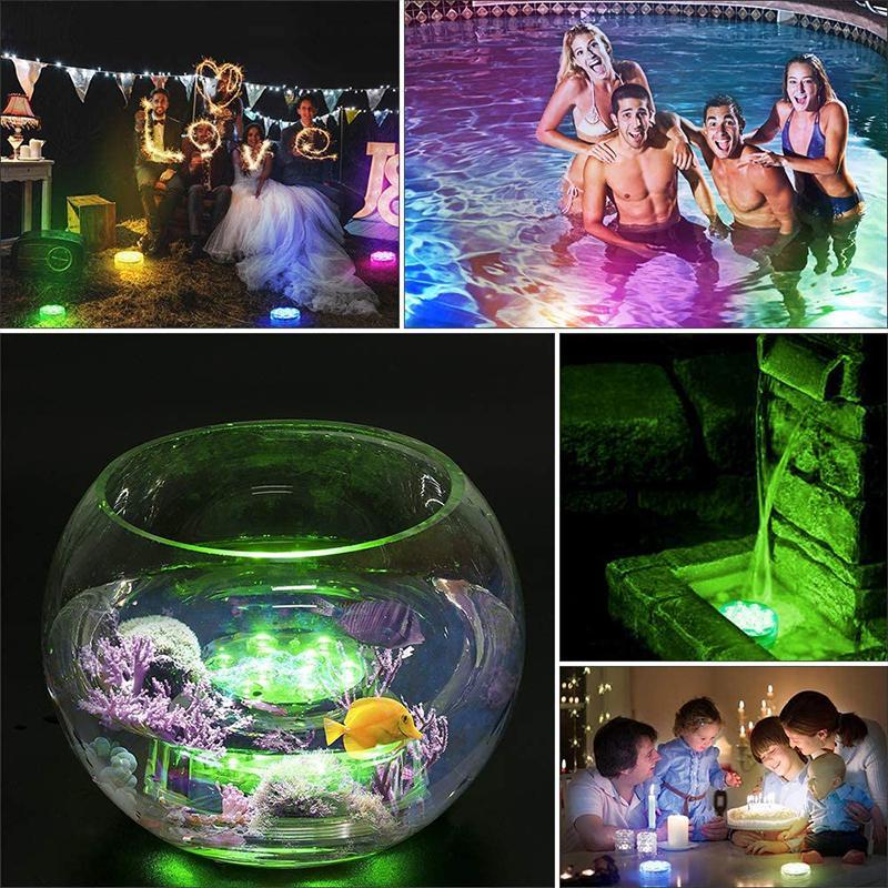 Submersible Pool Light with 12-Color Remote Control and Suction Cup Mount
