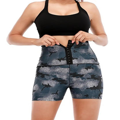 Women's Solid High Waist Breathable Waistband Sauna Shorts, Breathable Comfortable Tummy Control Hip Lift Sauna Shorts, Ladies Sportswear for Indoor Outdoor Wear allveramart
