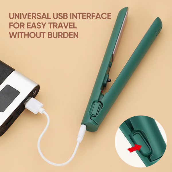 Portable Hair Curling and Straightening Iron with Ceramic Heating Panel and Floating Technology