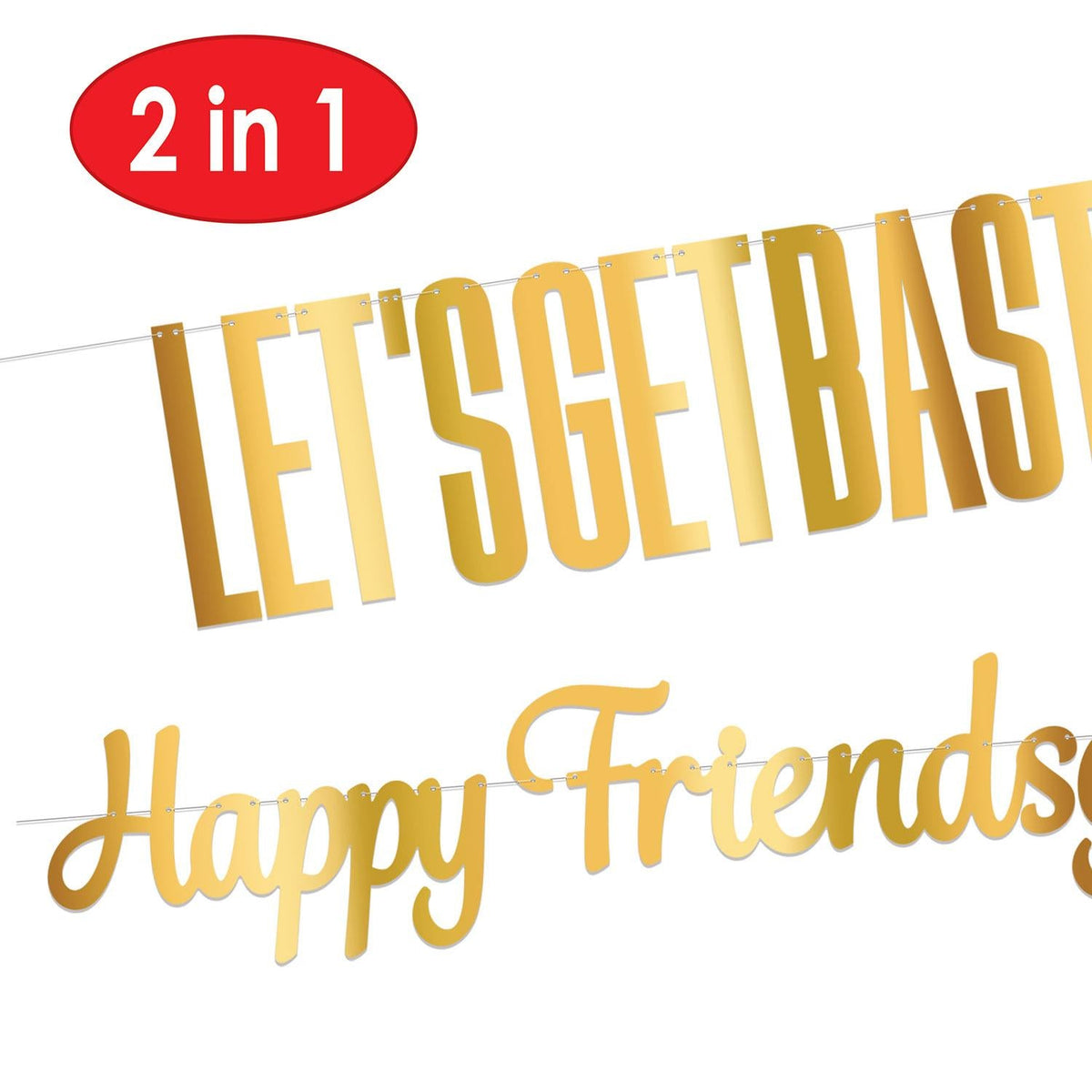 Gold foil Happy Friendsgiving letter banner set, 12 pack