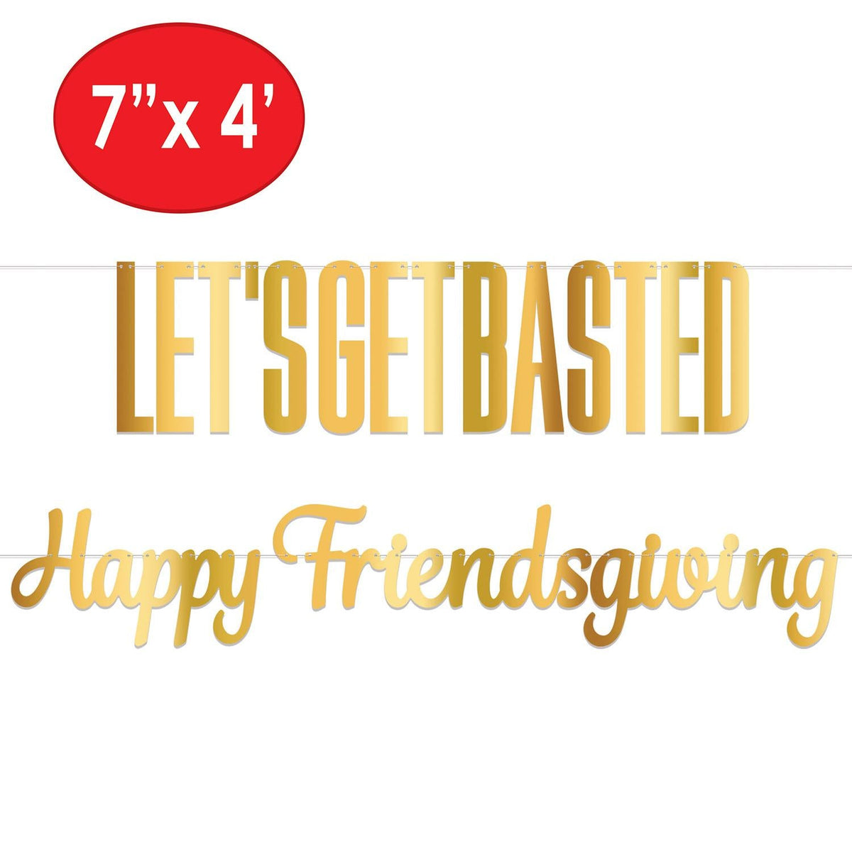 Gold foil Happy Friendsgiving letter banner set, 12 pack