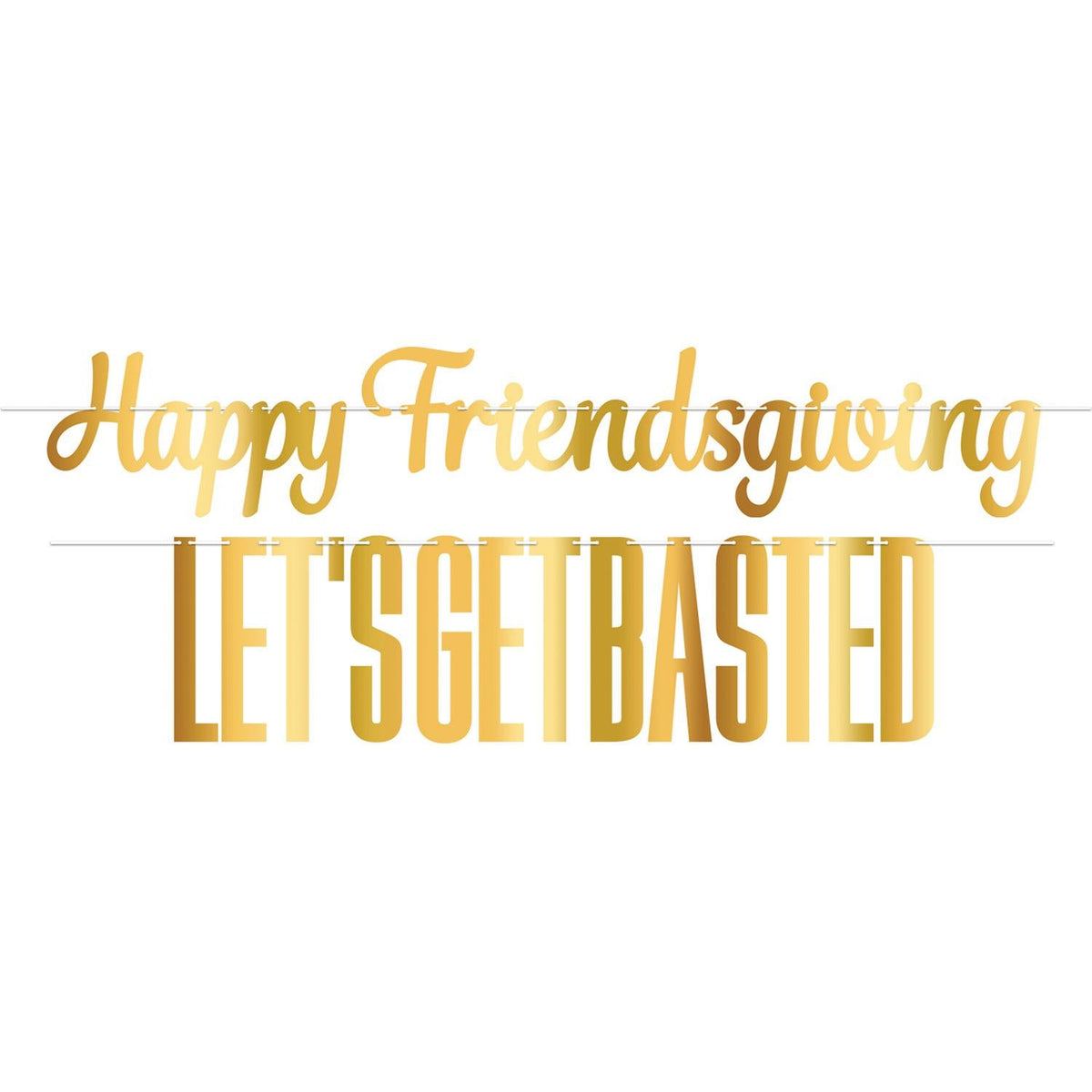 Gold foil Happy Friendsgiving letter banner set, 12 pack