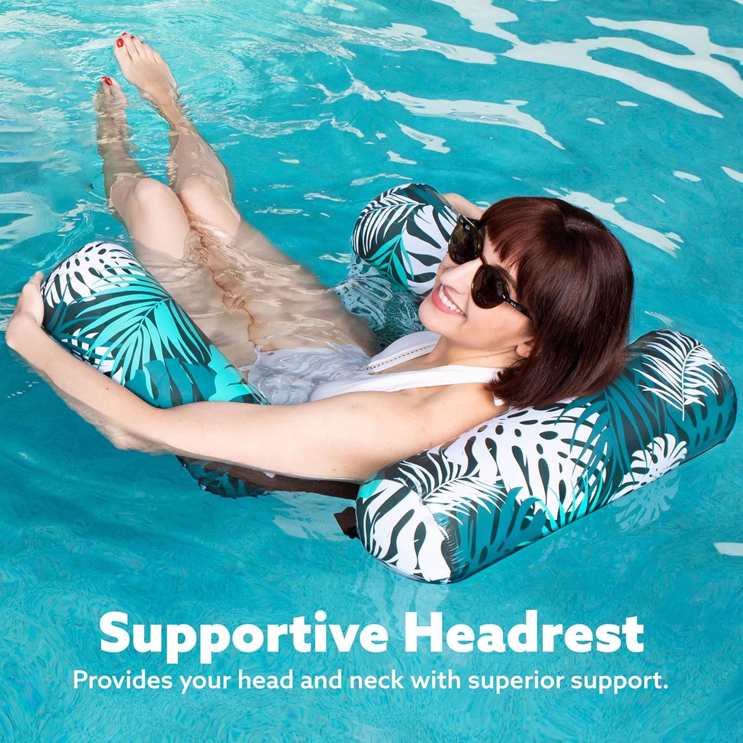 Mesh Seat Pool Float with Adjustable Depth and Three Air Tubes, Set of 2
