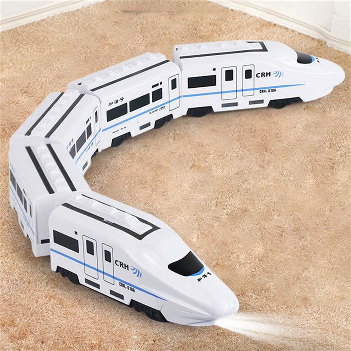 Colorful Chain Train Toy with Linking Carriages in Sets of Three, Four or Five