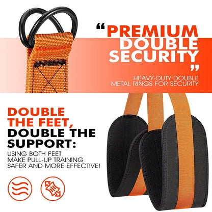 Pull Up Assist Band with Double Foot Loops and Adjustable Straps