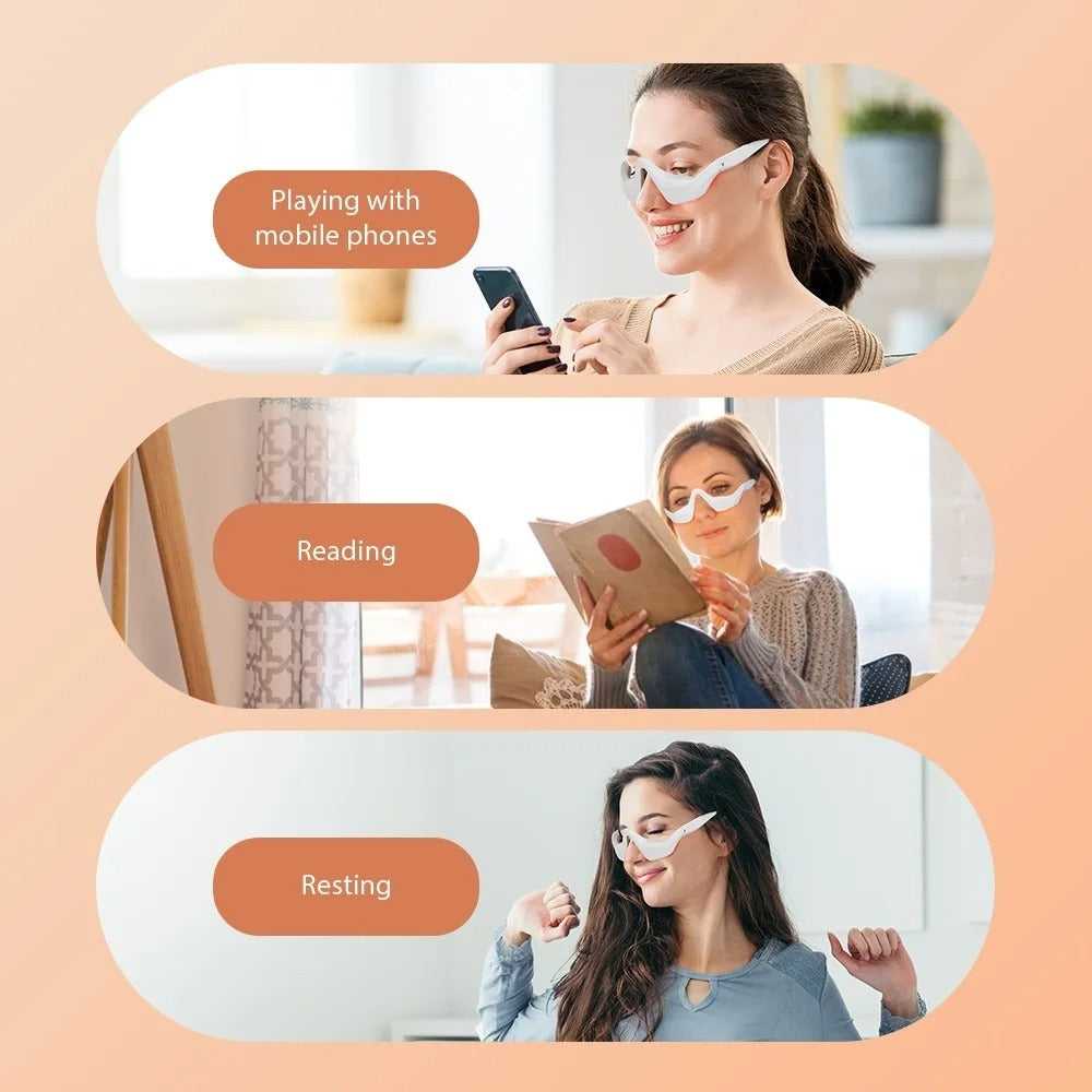 Wearable Eye Massager with Red Light and Four Massage Modes