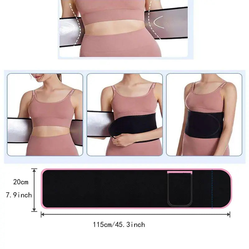 Sports Waist Trainer, Unisex Sweat Waist Trainer, Comfortable Sauna Sweat Belt, Fitness Waist Trainer, Waist Trimmer Cincher, Exercise Waistband, Workout Waistband, Sporty Waist Slimmer, Sports & Outdoor Accessories allveramart