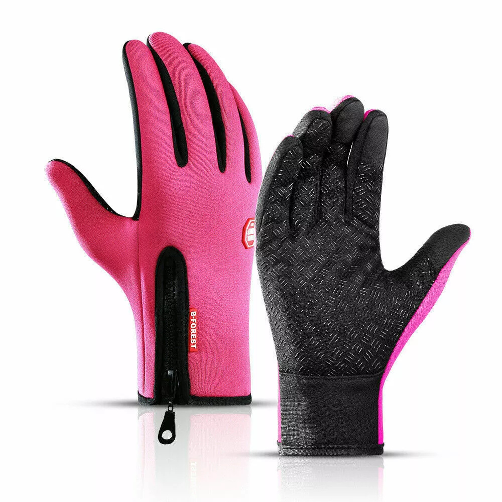 Conductive Touchscreen Gloves with Silicone Grip and Thermal Insulation for Winter Cycling