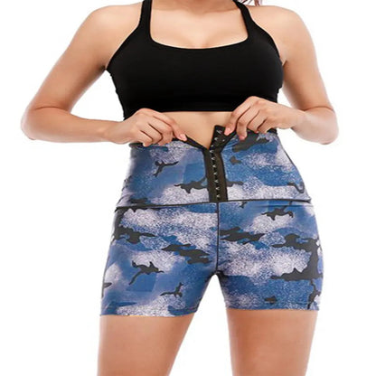 Women's Solid High Waist Breathable Waistband Sauna Shorts, Breathable Comfortable Tummy Control Hip Lift Sauna Shorts, Ladies Sportswear for Indoor Outdoor Wear allveramart