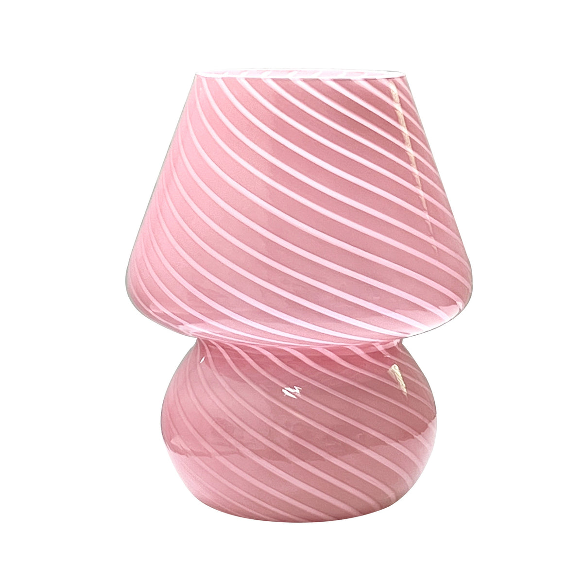 Hand Blown Glass Mushroom Table Lamp with Stepless Dimming Control