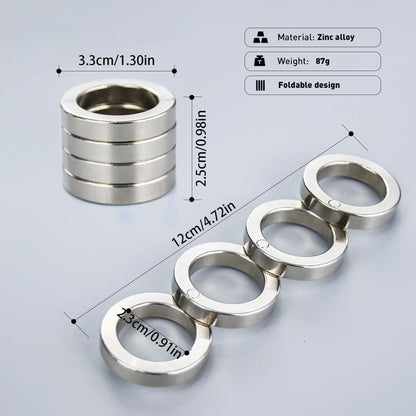 Folding Finger Ring with Metal Frame and Tactile Feedback, Silent Operation