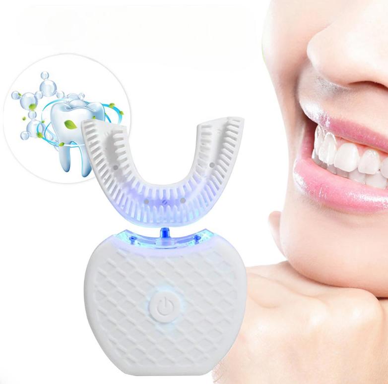 U-Shaped Electric Toothbrush with 360 Coverage and Blue Light Stain Re ...