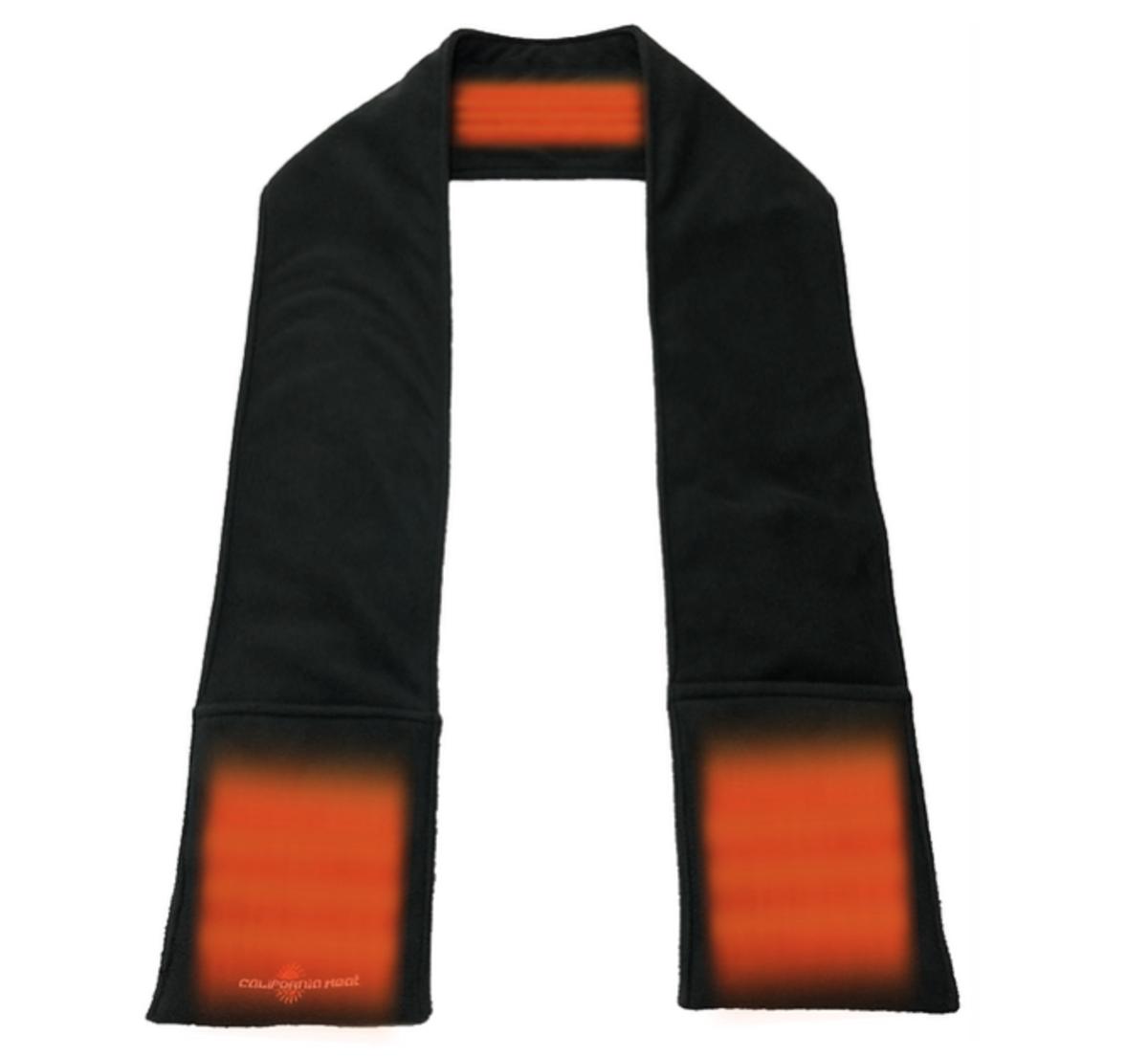 Rechargeable Battery Heated Scarf with 3 Heating Zones and Water Resistant Fleece